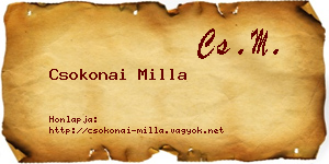 Csokonai Milla névjegykártya